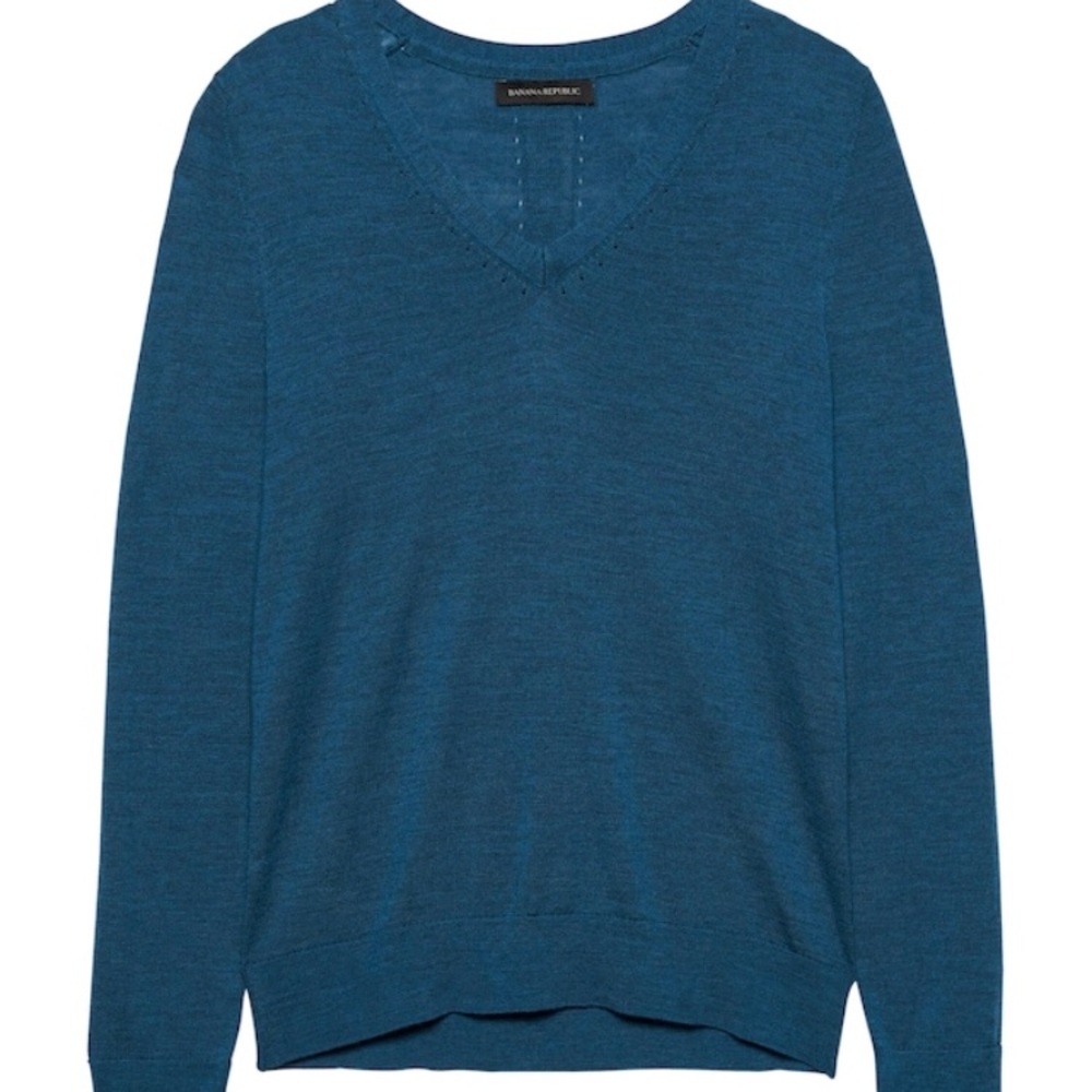 Banana Republic Washable Merino V-Neck Sweater NWT